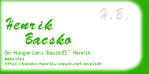 henrik bacsko business card